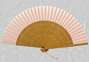婦人布扇子 伝統色 ( 桜色 ) 松寿庵 扇子箱付 [ 扇子 女性用 婦人 レディース 無地 シンプル 短地 ピンク 桃色 くすみカラー ビーズチャーム付き上品...