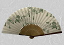 紳士布扇子 招福扇子 ( 瓢箪 ) 松寿庵 扇子箱付 [ 扇子 ひょうたん ヒョウタン 和柄 縁起柄 植物柄 ベージュ グリーン 紳士 男性用 メンズ プレゼン...
