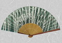 紳士布扇子 浴衣プリント ( 竹・虎 ) 松寿庵 扇子箱付 [ 扇子 メンズ 男性 紳士 浴衣柄 和柄 寅 タイガー 竹林 緑 グリーン プレゼント ギフト 贈...