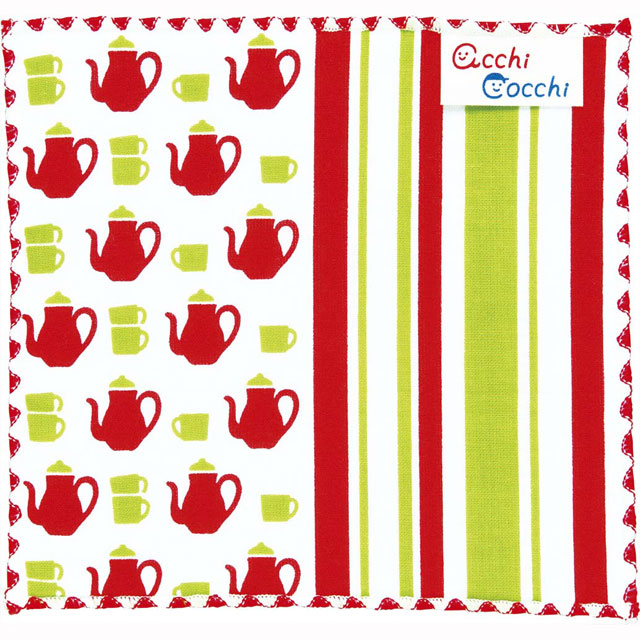 【ハンカチ】子供ハンカチ acchi cocchi 『ティーポット』[ 日本製 ハンドタオル タオルハンカチ 手ぬ..