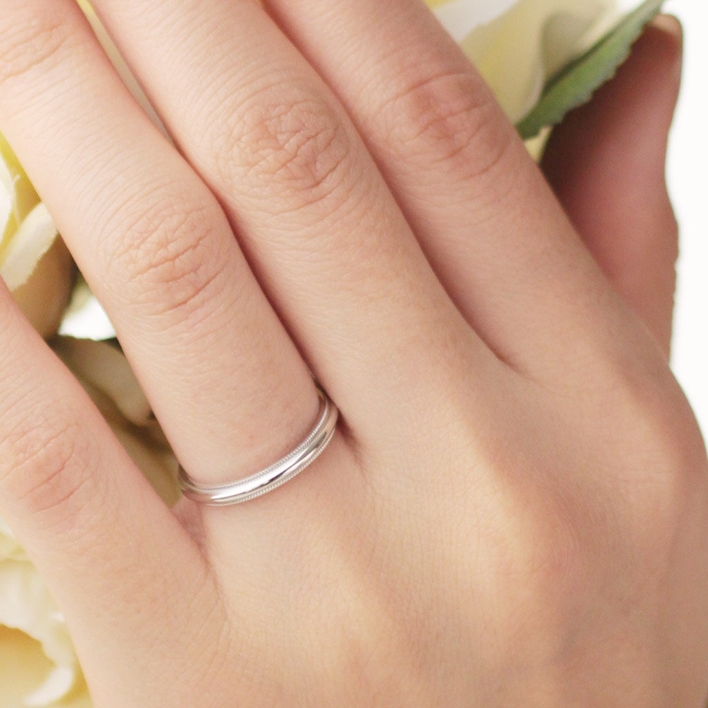 【楽天市場】結婚指輪 プラチナ Pt950 ミルグレイン マリッジリング 2.5mm 鍛造 ミル打ち 刻印無料 platinum ウェディング