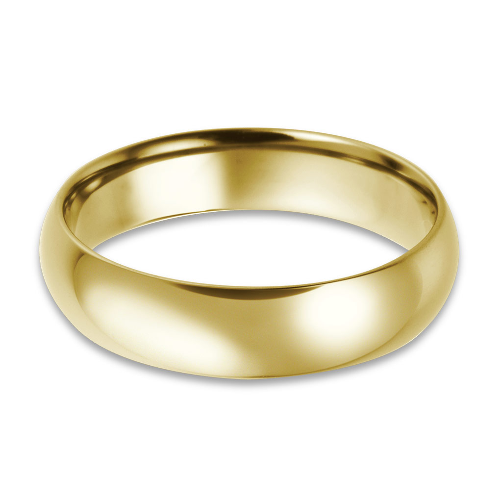 【楽天市場】結婚指輪 ゴールド K18YG（イエローゴールド） スタンダード・マリッジリング 5mm 鍛造 甲丸 幅広 太め 刻印無料