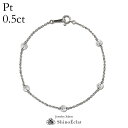 PT 5石 ダイヤモンド ブレスレット 0.5ct Bezel（ベゼル） ステーション ブレスレット レディース プラチナ diamond bracelet ladies 上品 シンプル おしゃれ 大人 豪華 人気 プレゼント 送料無料