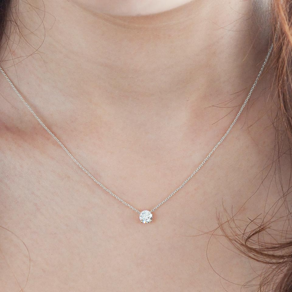 プラチナ ネックレス ダイヤモンド 一粒 Quatre（キャトル） 0.5ct E VVS1 3EX（トリプルエクセレント） H&C（ハートアンドキューピッド） 鑑定書 excellent 0.5カラット platinum necklace diamond ladies レディース 一粒ダイヤ