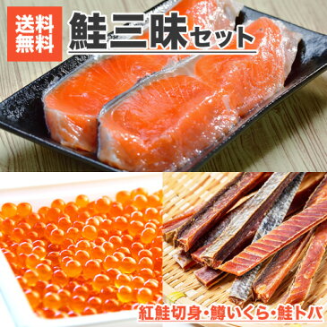 送料無料 鮭三昧 セット | 紅鮭切身 鮭トバ 鱒いくら お取り寄せグルメ お取り寄せギフト 贈答品 返礼品 贈答品グルメ 返礼品グルメ 帰省 挨拶 紅鮭 詰め合わせ 詰め合わせセット 母の日 父の日 ギフト プレゼント いくら トバ 鮭 切身 鮭とば