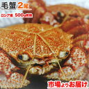 送料無料 毛ガニ 姿 500g 前後 × 2尾 | 毛蟹 毛...