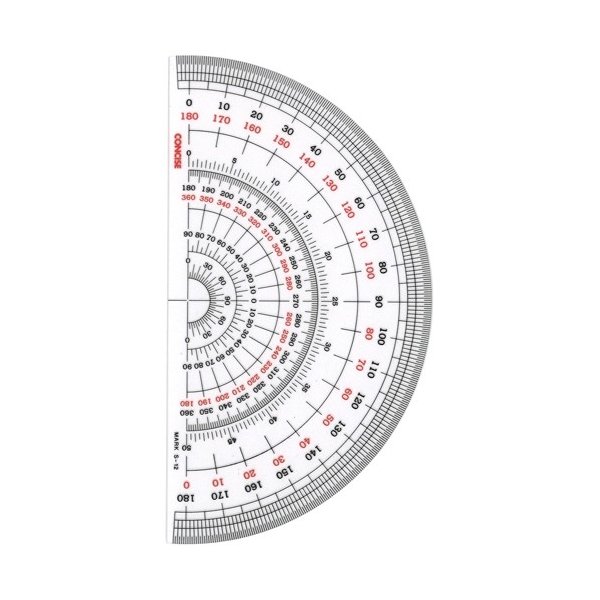 半円分度器 S-12 12cm コンサイス