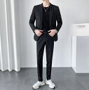 【高品質】メンズスーツ 一つボダンスーツ 5色 2点セット韓国風 無地柄 簡潔 格好いい 送料無料 男性用 ビジネス セレモニースーツ フォーマル スリム パー...