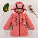 冬服 キッズ服 子供服 あったか 厚手 女の子コート ダウンジャケット ダウンコート 中綿コート コットン キッズ コート フード取り外し可能 シャギー ミモレ丈 5色 防風 防寒 おしゃれ 通園 通学 アウター 120~160