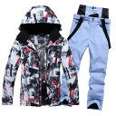 スノーボードウエア 2点セット おしゃれ セットアップ 上下セット ジャケット+パンツ 男女兼用 お揃い カップル 冬服 防風保温 防寒対策 撥水加工 カジュア...