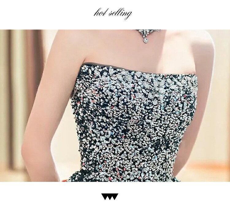 高級感 レディースドレス エレガント 上品 きれいめ ダークグリーン スパンコール ロングドレスチューブトップ 司会 礼服 イブニングドレス ウェディングドレス パーティードレス 宴会 披露宴 成人式 着痩せ 編み上げ 20代30代40代 S~XXL