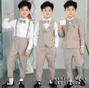 ストライプ カーキ 子供スーツセット 洋風 紳士服 キッズスーツ 男の子 送料無料 上品 縞柄 おしゃれ かっこいい エレガント 七五三 入学式 入園式 卒業式...