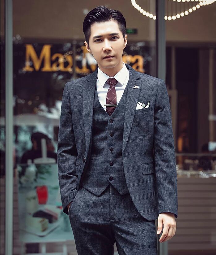 メンズスーツ 2点セット 上下セット 男性用スーツ 2ピーススーツオフィス ビジネス セレモニー フォーマル スリム パーティー 格好いい スーツ サラリーマン 結婚式 卒業式 高品質紳士服 二次会 通勤 ジャケット+パンツ チェック柄 30代40代 M L XL 2XL 3XL 4XL 3色