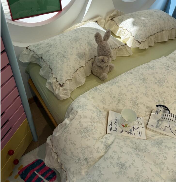 送料無料 寝具カバーセット 掛け布団カバー 布団カバーセット フラットシーツ/ボックスシーツ韓国風 防..