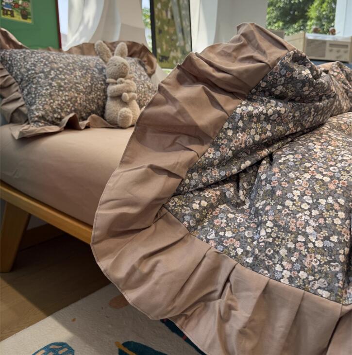 送料無料 寝具カバーセット 掛け布団カバー 布団カバーセット フラットシーツ/ボックスシーツ韓国風 防..