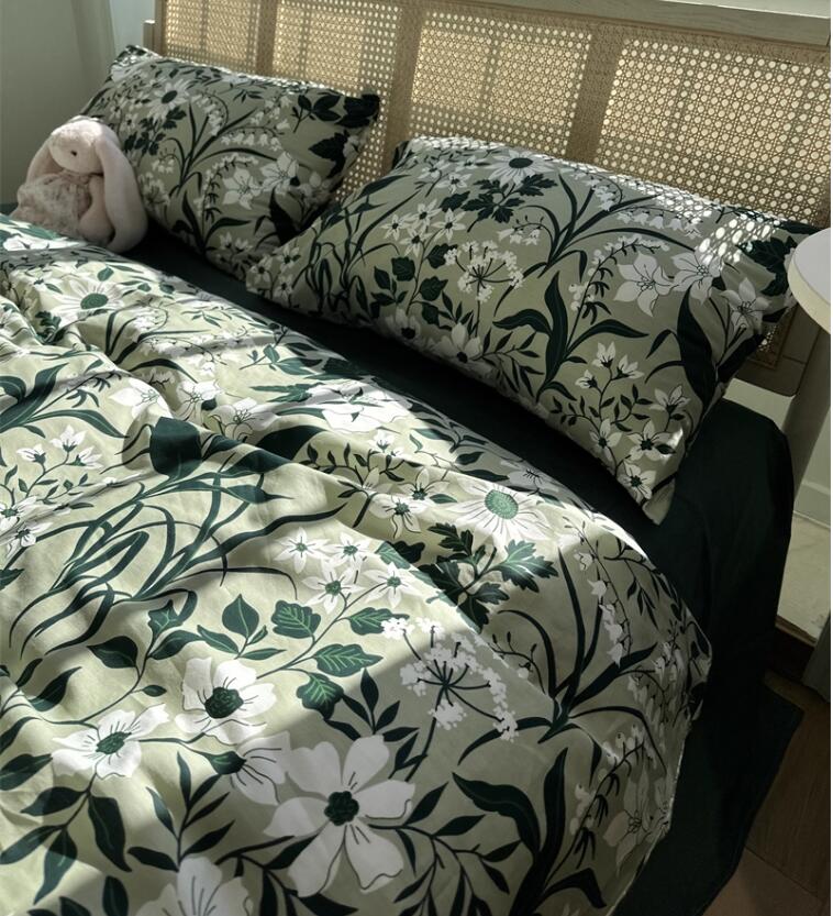 送料無料 寝具カバーセット 掛け布団カバー 布団カバーセット フラットシーツ/ボックスシーツ 韓国風 ..