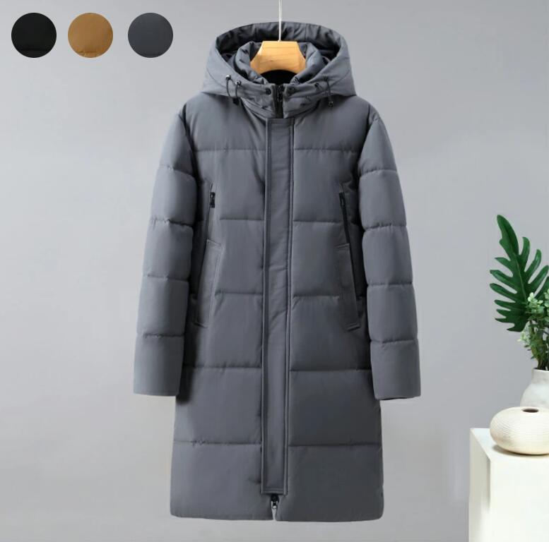 Down Coat - 送料無料 ダウンジャケット メンズ アウター ダウンコート メンズ ロングダウン 裏起毛 メンズ ダウンコート メンズ ダウンコート ホワイトダックダウン 秋冬 厚手 防寒 暖かい 上着 男性着 メンズ ベーシック シンプル