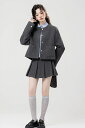 送料無料 上品 卒業式 スーツ 女の子 セットアップ ジャケット プリーツスカート 長袖 シンプル 学生服 小学生 中学生 高校生 通学 卒業式 入学式 発表会 面接 制服風 学生風 ショート丈 ミディ丈 春秋冬ダンス衣装 グレー ゆったり S M L