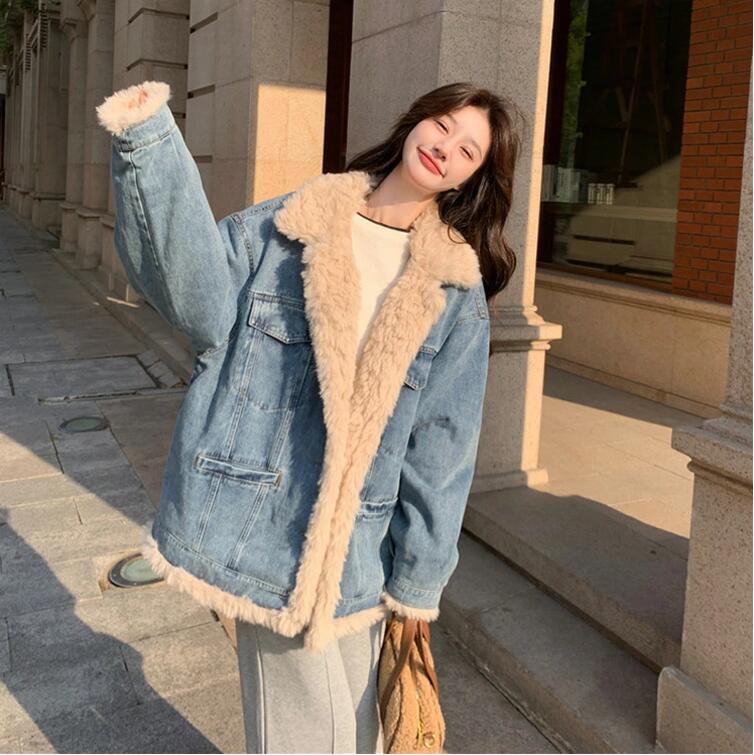 送料無料ボアジャケットもこもこデニ...