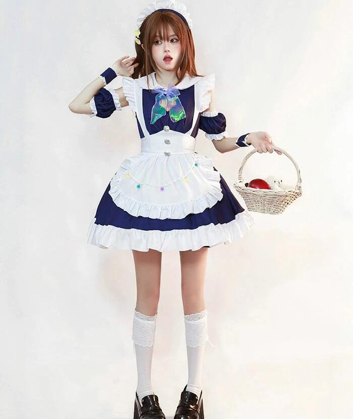乐天商城 - 送料無料 ハロウィン コスプレ レディース メイド 仮装 衣装 半袖 ワンピース 女性 かわいい ハロウィンコスプレ ワンピース レディース 大人 ハロウィン仮装 コスプレ衣装 正統派メイド こすぷれ コス 男ウケ 大きいサイズ ゴスロリ エプロンドレス