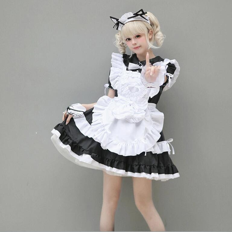 樂天商城 - 送料無料 ハロウィン コスプレ レディース 可愛い 耳カチューシャ メイド 仮装 衣装 半袖 ワンピース 女性 かわいい ハロウィンコスプレ ワンピース レディース 大人 ハロウィン仮装 コスプレ衣装 正統派メイド こすぷれ コス 男ウケ 大きいサイズ ゴスロリ エプロンドレス