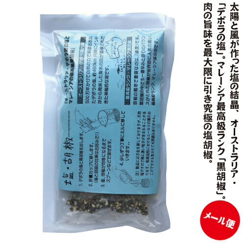 塩・胡椒 120g【0.3メール便・送料215円】くせになる美味しさ 塩こしょうデボラの塩 コショウ 黒胡椒挽きたて スパイシー調味料 個包装 ブラックペッパー