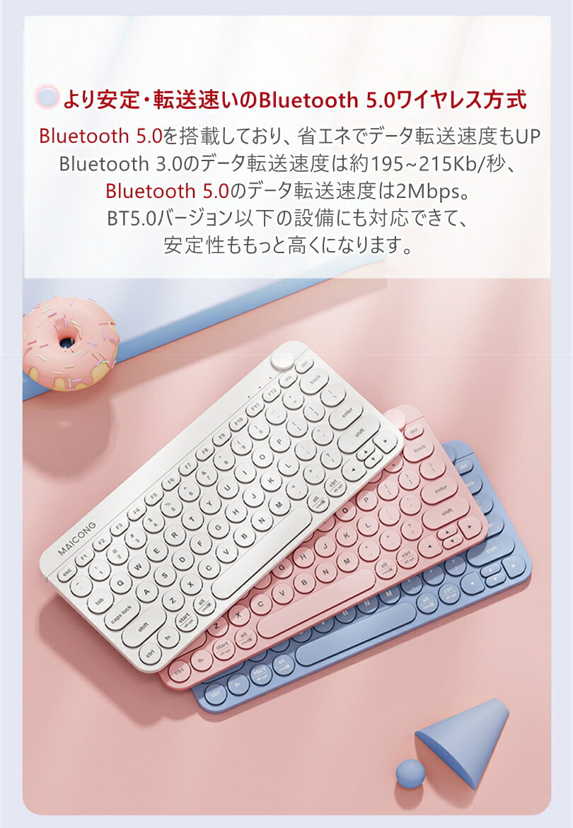 【★RSL出荷★】キーボード マウス Bluetooth USB充電 キーボード ワイヤレス 丸キーキャンプ タイプライター風 英語配列 スマホ/タブレット パンタグラフiOS/Android/Mac/Windows/Linux/Chrome OSに対応/長時間稼働 在宅勤務 長文章入力 軽量 薄型 iphone/ipadに