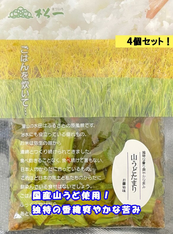 【4個セット！】山うどたまり　国産山うど使用！山うどの独特な香りと爽やかな苦みが癖になる！お醤油漬けで食べやすい！　松一（まついち）