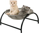 猫ベッド ペットハンモック 犬猫用ベッド 自立式 猫寝床 ネコベッド 猫用品 ペット用品 丸洗い 安定な構造 取り外し可能 通気性 組立簡単 室内 戸外 猫用ハンモックベッドステンレス鋼キャンバス取り外し可能な高さ上げ小型犬用ハンモックベッド