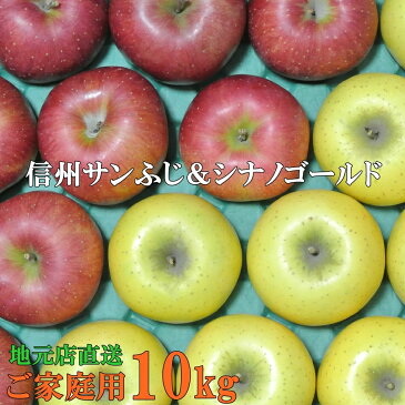 信州りんご【サンふじ＆シナノゴールド】訳ありご家庭用10kg地元店直送りんご！