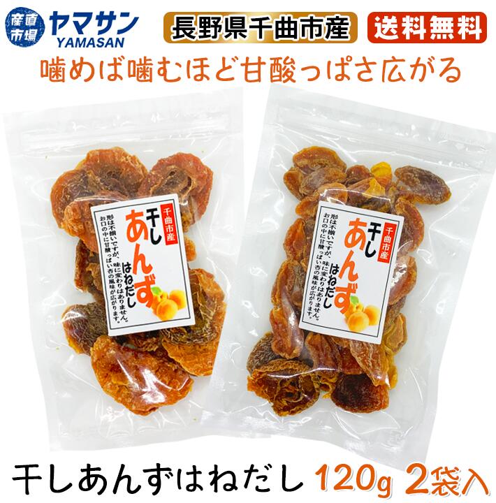 【送料無料】長野県千曲市産 干し杏 はねだし 120g 2袋入り あんず 杏 干しあんず 国産 ドライフルーツ 産直市場ヤマサン 1