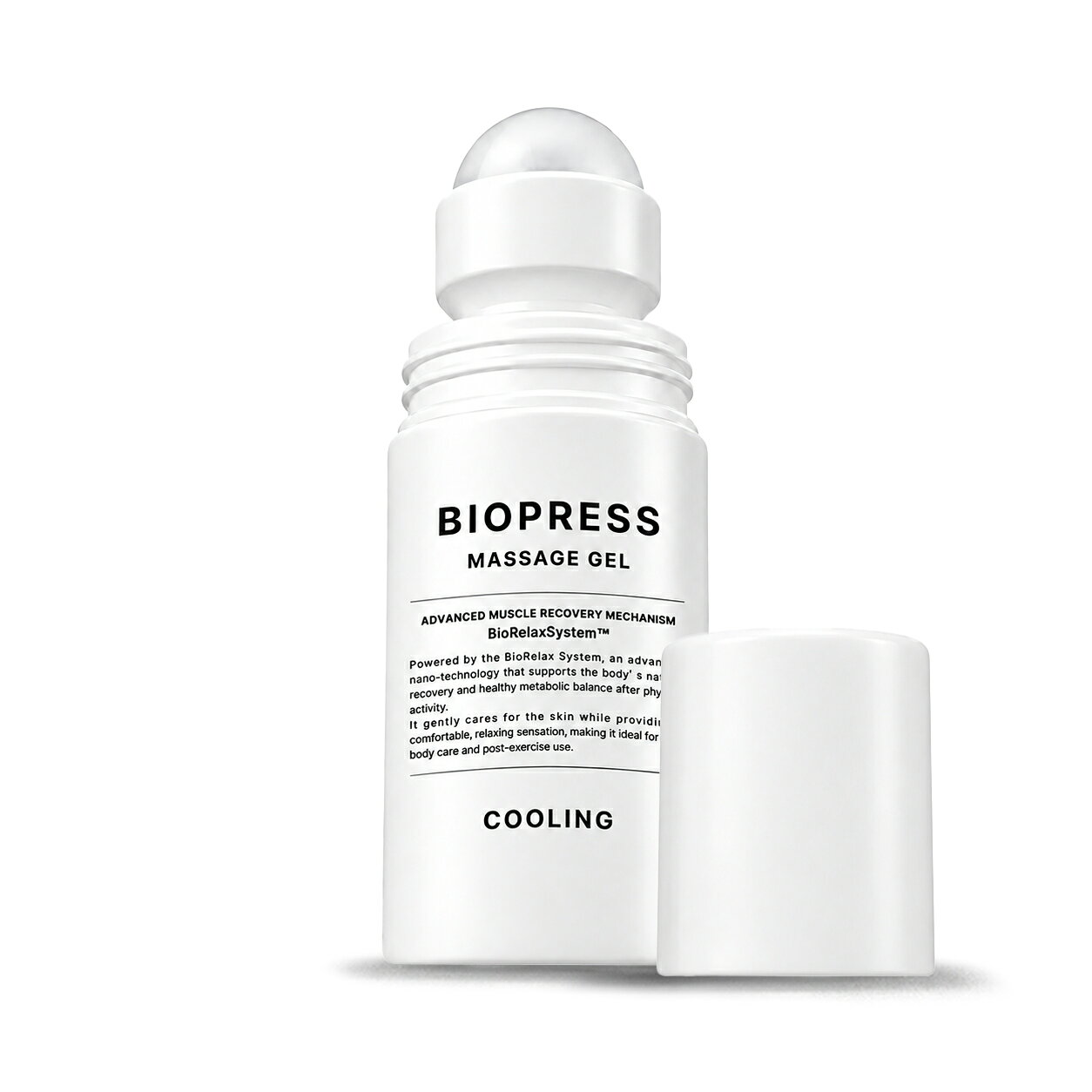 商品情報 商品名 BIOPRESS 冷感マッサージジェル ロールオン 内容量70ml 製造国日本 区分日本製・化粧品 BIOPRESSとは？ 半世紀以上にわたり、接骨院の粘土湿布を製造してきた私たちが、医師の知見をもとに東洋と西洋、自然の叡智を融合させて生み出した「貼る」から「塗る」へと進化した冷感マッサージジェルです。3つの機能成分を独自に構成したBioRelaxSystem処方で作られています。 塗布直後に素早く立ち上がる清涼感により、熱を帯びやすい部位へダイレクトにアプローチします。皮膚の冷感受容体に作用することで、瞬時にクリアな体感をもたらし、こもった熱感や張り感をリセットする方向へ導きます。 ※1 皮膚に存在しているTRPM8、TRPV1を活性化させる事で冷感の感覚を演出しています。 使用上の注意 (1)お肌に異常が生じていないかよく注意してご使用してください。ご使用前にはパッチテストを行い、お試しの上での使用をおすすめしています。 (2)お肌に合わない場合、使用中あるいは使用後、赤み、はれ、かゆみ、刺激、色抜け(白斑等)や黒ずみ等の異常があらわれた場合お肌に直射日光があたって異常があらわれた場合は、使用を中止してください。そのままの使用を続けますと症状を悪化させることがありますので、皮フ科専門医等にご相談ください。 (3)傷やはれもの、しっしん等、異常のある部位にはご使用をお控えください。 (4)使用後は必ずしっかりと蓋をしめ、乳幼児や小さなお子様の手の届くところに置かないでください。 食べ物・飲み物ではありませんので、食べたり飲んだりしないでください。 お子様の手の届かないところに保管し、誤飲・誤食をしないようにご注意ください。 (5)直射日光のあたる場所、極端な高温;低温の場所を避けて保管してください。 (6)気温が下がると白濁し粘度が下がることがありますが、品質には問題ありません。 【一般的表示名】： マッサージジェル クールマッサージジェル クーリングジェル 冷感マッサージジェル 冷感ジェル ローション メチルスルフォニルメタン MSM サリチル酸メチル アルニカ葉エキス ツボクサエキス 清涼感 冷やす 冷温感 スポーツ ロールオン 筋肉疲労 筋肉痛 肩こり塗布する事で冷感を発現させる化学物質「カクテル」が新体感を演出する機能性マッサージジェルです。 半世紀以上にわたり、接骨院の粘土湿布を製造してきた私たちが、医師の知見をもとに東洋と西洋、自然の叡智を融合させて生み出した「貼る」から「塗る」へと進化した冷感マッサージジェルです。3つの機能成分を独自に構成したBioRelaxSystem処方で作られています。 塗布直後に素早く立ち上がる清涼感により、熱を帯びやすい部位へダイレクトにアプローチします。皮膚の冷感受容体に作用することで、瞬時にクリアな体感をもたらし、こもった熱感や張り感をリセットする方向へ導きます。 冷温感を発現させる化学物質「カクテル」： ※1 皮膚に存在しているTRPM8、TRPV1を活性化させる事で冷温感の感覚を演出しています。詳しくは「温度感受性TRPチャンネル」をご確認ください。 POINT 1 　塩化マグネシウム 死海の高濃度ミネラル水から得られるマグネシウム塩の一種。 マグネシウムは生体内にも広く存在する必須ミネラルで、塩化マグネシウムは水への溶解性が高く、吸湿性にも優れています。皮膚化粧品では、肌の水分環境を整え、うるおいを保つためのミネラル成分として用いられます。 死海は一般的な海水と比較してミネラル濃度が高く、特にマグネシウムを豊富に含むことで知られており、死海由来の塩化マグネシウムはミネラル系スキンケア原料として利用されています。。 POINT 2 　MSM / メチルスルフォニルメタン 有機硫黄化合物の一種で、正式にはメチルスルフォニルメタンと呼ばれます。 硫黄を含む低分子化合物で、水に溶解しやすく、化粧品やボディケア製品ではコンディショニング成分として利用されています。 硫黄はアミノ酸やたんぱく質を構成する重要な元素のひとつで、MSMはその硫黄を含有する成分として知られています。皮膚化粧品では、肌をすこやかに保ち、なめらかな状態に整える目的で配合されます。 POINT 3 　サリチル酸メチル サリチル酸とメタノールからなるエステル化合物で、特有の清涼感のある芳香を持つ成分です。ウィンターグリーンなどの植物にも天然に存在することで知られています。 皮膚化粧品では、香料成分や肌をすこやかに整えるコンディショニング成分として利用されます。油溶性が高く、外用製品ではメントールなどの清涼成分と組み合わせて使用されることも多い成分です。 全成分 水、イソプロパノール、イソペンチルジオール、塩化マグネシウム、メチルスルフォニルメタン、メントール、サリチル酸メチル、アルニカ花エキス、ハマメリス葉エキス、ツボクサ葉／茎エキス、チャ葉エキス、ユーカリ葉エキス、ローズマリー葉エキス、アルギニン、バニリルブチル、カルボマー、香料、フェノキシエタノール、フィチン酸、安息香酸ナトリウム、TEA 使用期限 / 保管方法 ○室温保存(未開封1年、開封後6ヶ月) ○乳幼児の手が届かない場所に保管してください。 ○直射日光のあたる場所、極端な高温、低温の場所を避けて保管してください。直射日光のあたらない引き出しの中など冷暗所に保管してください 。 ○本品が肌に合わない場合、次のような場合は使用を中止してください。そのまま、使用を継続されますと、症状を悪化させることがありますので、皮膚科専門医にご相談されることをお勧めします。使用中、赤み、かゆみ、はれ、刺激等の異常があらわれた場合。使用したお肌に直接直射日光が当たって、上記のような異常があらわれた場合。傷や腫れ物、しっしんなどの異常のある部位にはつかわないでください。