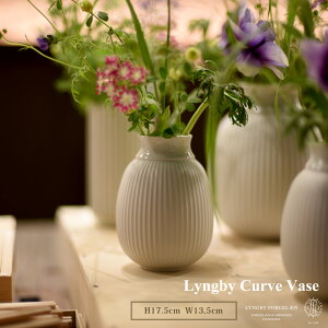 Lyngby Porcelaen　Lyngby Curve Vase H12,5cm カーブベース　200540 リュンビュー ポーセリン 近代アート シンプル ローゼンダール デンマーク 花器 陶器 花瓶 北欧 ポルトガル