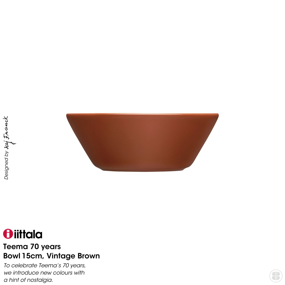 iittala/å/Teema 70 years/Bowl 15cm/Vintage Brown/Kaj Franck/ƥ/70ǯ/ܥ/15cm/ӥơ֥饦/ե