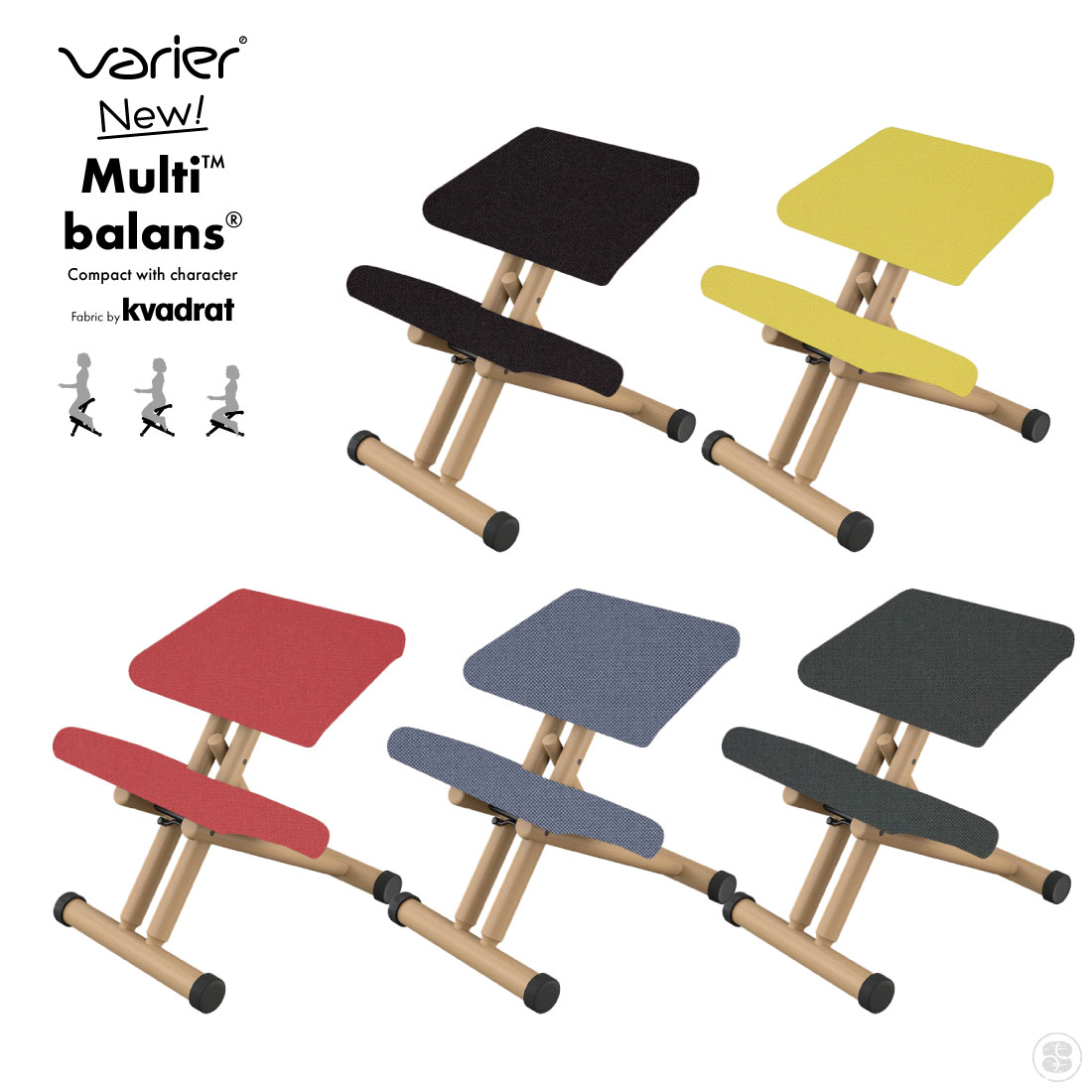 【店舗クーポン発行中】Varier/バリエール/New Multi Balans Revive/Kvadrat/Revive/新マルチバランスチェア/クヴァドラ/リヴァイヴ