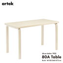 artek アルテック TABLE 80A ナチュラルラッカー バーチ 120x60x72cm テーブル Lレッグ アルヴァ アアルト フィンランド 北欧