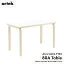 artek アルテック TABLE 80A ホワイトラミネート 120x60x72cm テーブル Lレッグ アルヴァ アアルト フィンランド 北欧