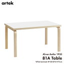 【ポストカードプレゼント】artek アルテック TABLE 81A ホワイトラミネート 150x75x72cm テーブル Lレッグ アルヴァ・アアルト フィン...