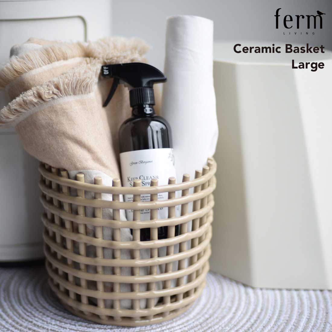 Shinwa Shop ŷԾŹ㤨֡Źޥݥȯferm LIVING եӥ Ceramic Basket ߥåХå Large 顼 եۥ磻 ߥפβǤʤ18,150ߤˤʤޤ