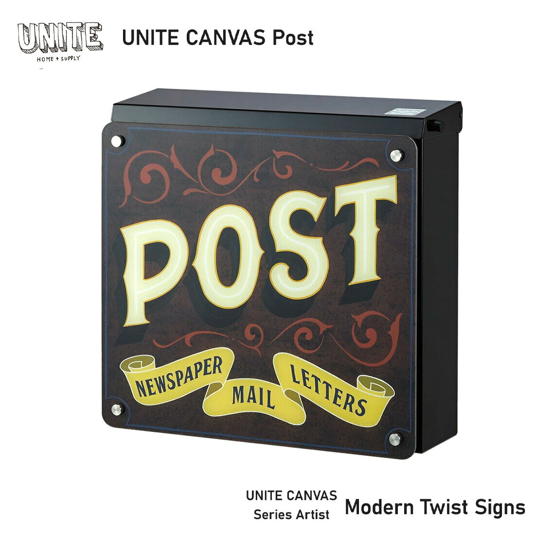 UNITE CANVAS ポスト 壁掛け ダイヤル 大容量 ユナイト キャンバス 郵便受け ホワイト ブラック ブラウン トーシン Modern Twist Signs