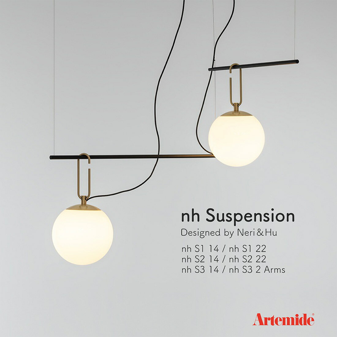 Artemide アルテミデ nh Suspension nhS114　nhS122　nhS214 nhS222 nhS314 nhS32ARMS Neri&Hu サスペンションライト ペンダントライト 天井照明