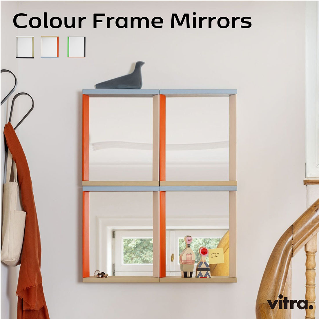 【店舗クーポン発行中】Vitra ヴィトラ Colour Frame Mirrors カラーフレームミラー Julie Richoz ジュリ・リショズ 鏡 壁掛け ウォールミラー 立て掛け 木製 北欧