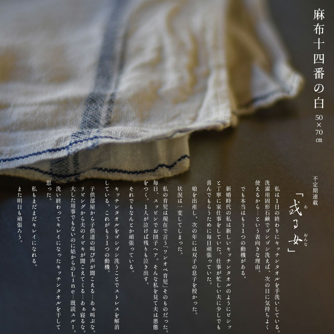 東屋 あづまや 麻布十四番の白 50cm×70cm キッチンタオル 布巾 亜麻 リネン 林与 ...