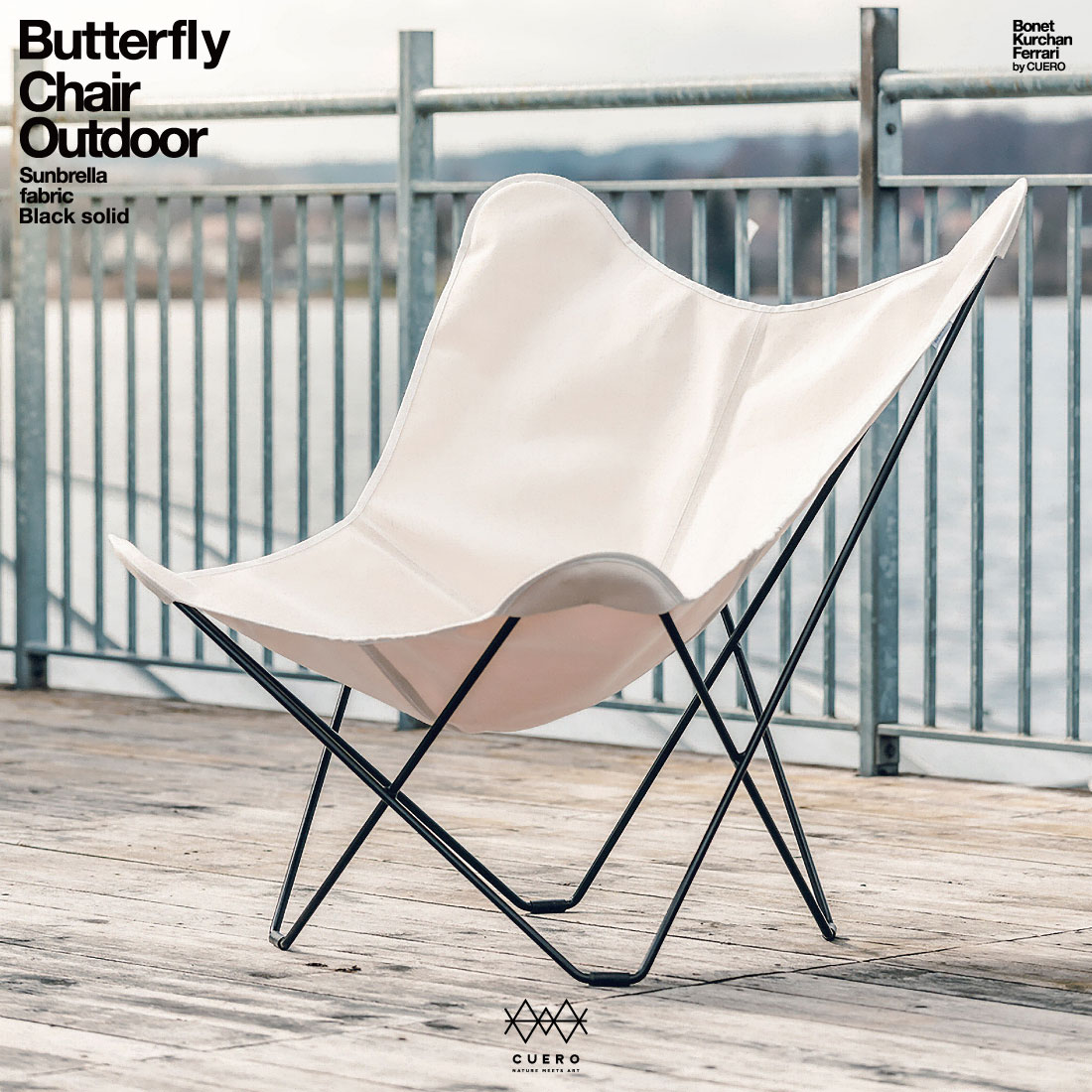 【店舗クーポン発行中】CUERO クエロ キュエロ BKFチェア 椅子 チャコール ホワイト Butterfly Chair Outdoor Sunbrella Fabric 黒 白 チェア 北欧