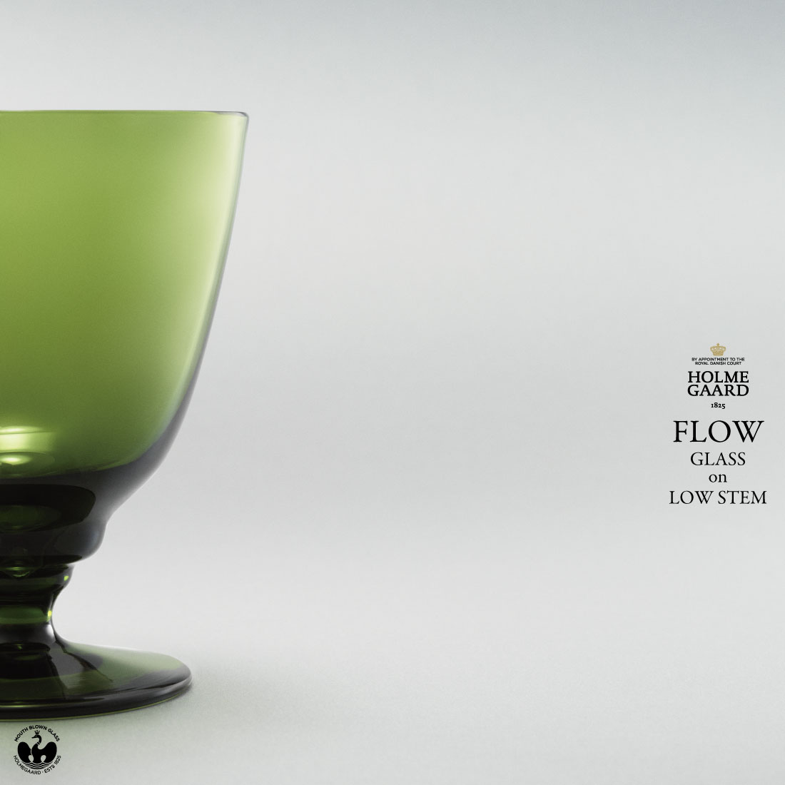 HOLMEGAARD/ホルムガード FLOW GLASS on LOW STEM 350ml/フロー/ステムグラス/吹きガラス/無鉛ガラス/グラス/Mouth-blow/glass/北欧/デンマーク/王室御用達/フロウ/