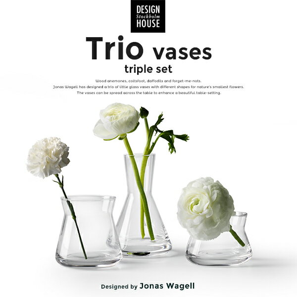 Design House Stockholm/トリオベース Trio vases 花瓶 3点セット501040213000/花瓶/花器/水差し/ガラス/北欧/デザインハウスストックホルム