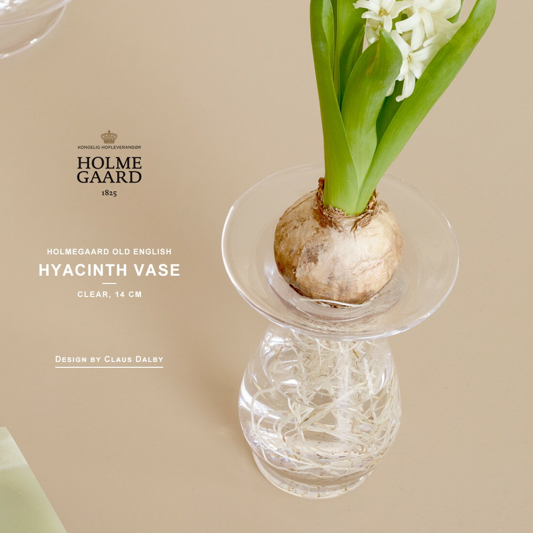 HOLMEGAARD OLD ENGLISH ヒヤシンス ベース　オールドイングリッシュOld English Hyacinth vase clear H14 　4343804　 ホルムガード　デンマーク 花瓶 ガラス 北欧 ヒアシンス