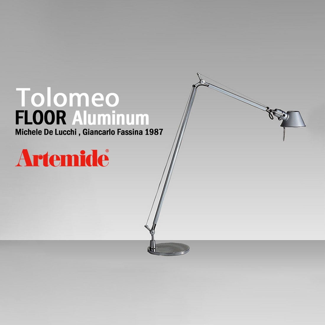 Artemide アルテミデ TOLOMEO Reading FLOOR Aluminium トロメオ リーディング フロアランプ 電球仕様ライト 照明 リビング キッチン ダイニング フロアライト アルミニウム