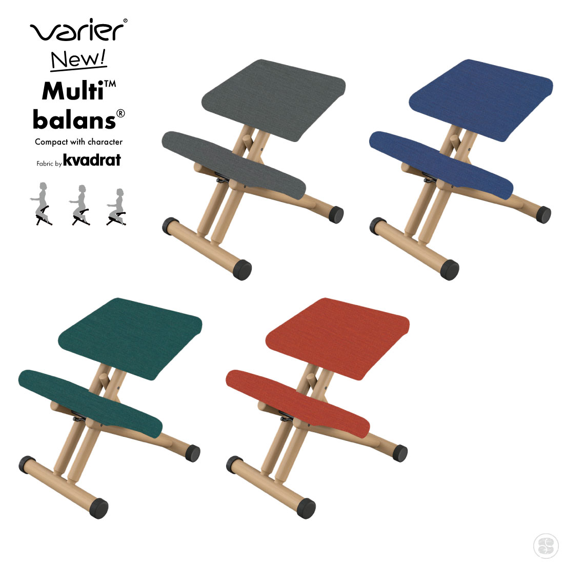 【店舗クーポン発行中】Varier/バリエール/New Multi Balans Chair/Kvadrat/Nitto/新マルチバランスチェア/クヴァドラ/ニット