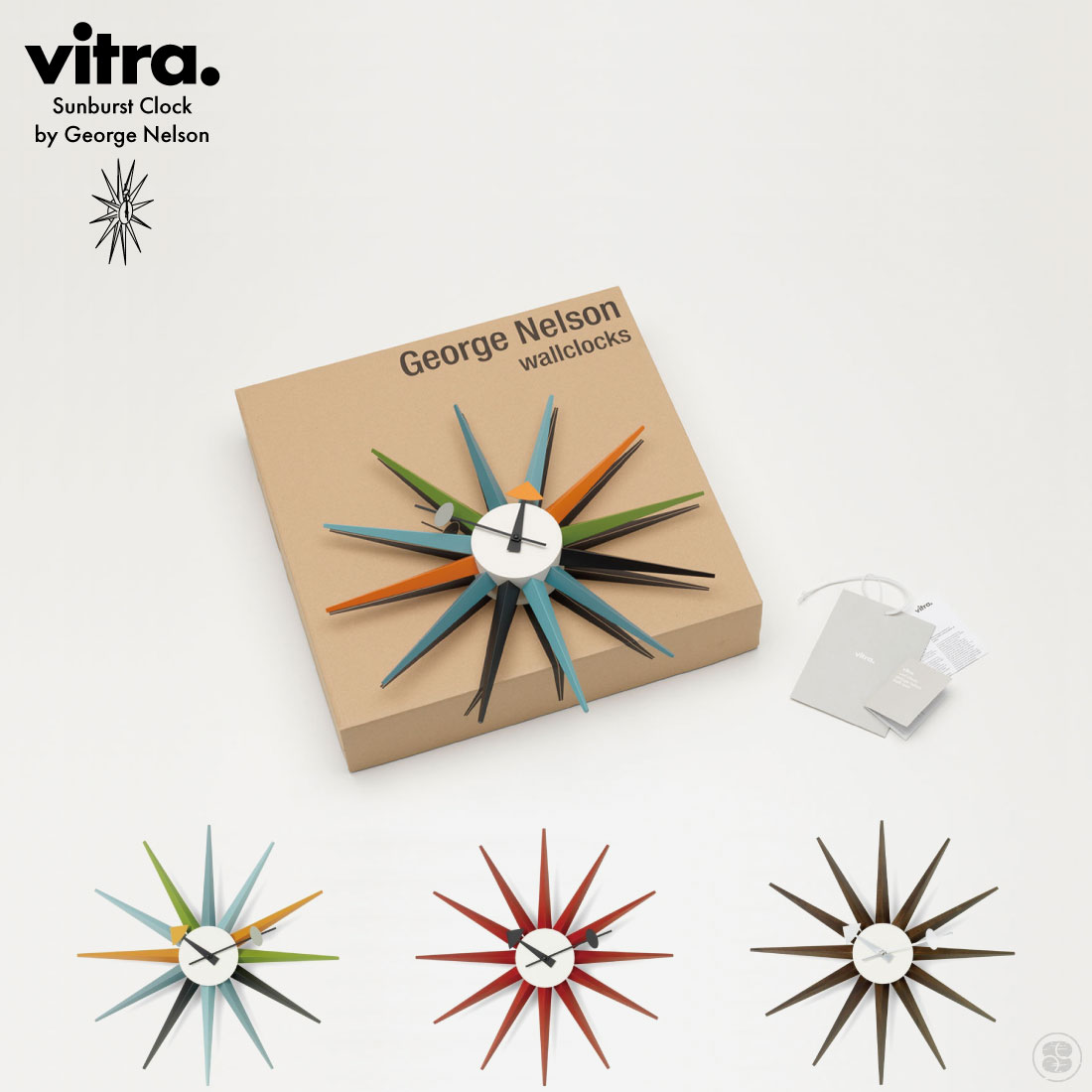 【要エントリ全ポイントback抽選!】Vitra ヴィトラ Sunburst Clock George Nelson サンバーストクロック ジョージ・ネルソン クオーツ 掛時計